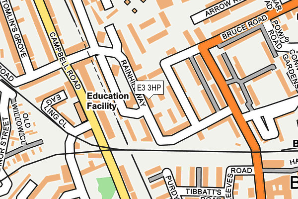 E3 3HP map - OS OpenMap – Local (Ordnance Survey)