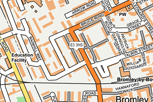 E3 3HS map - OS OpenMap – Local (Ordnance Survey)