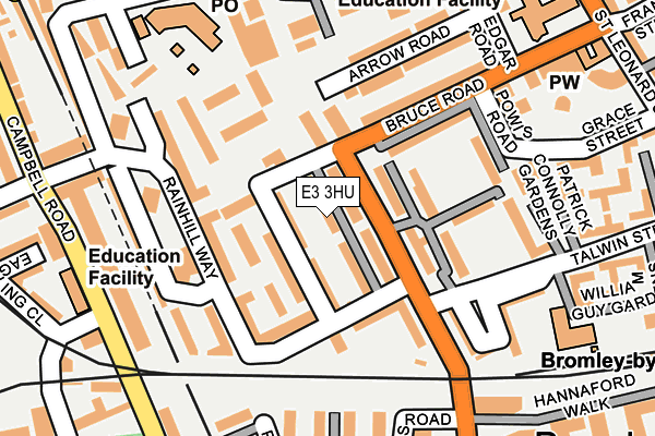 E3 3HU map - OS OpenMap – Local (Ordnance Survey)