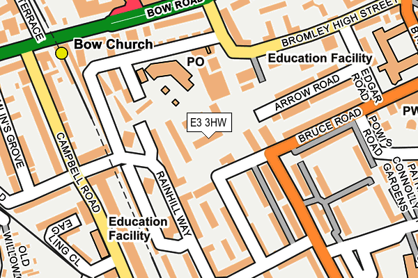 E3 3HW map - OS OpenMap – Local (Ordnance Survey)