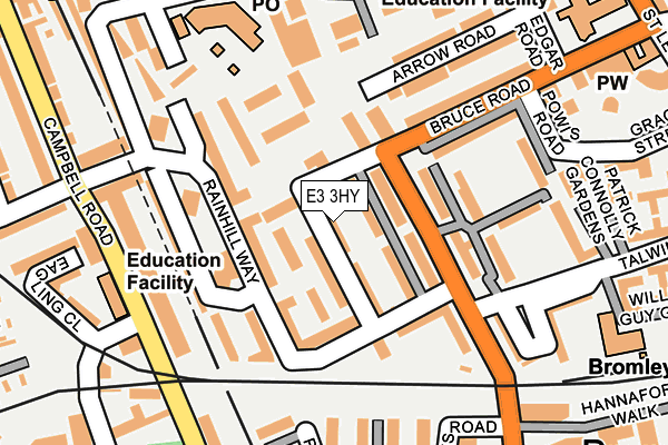 E3 3HY map - OS OpenMap – Local (Ordnance Survey)