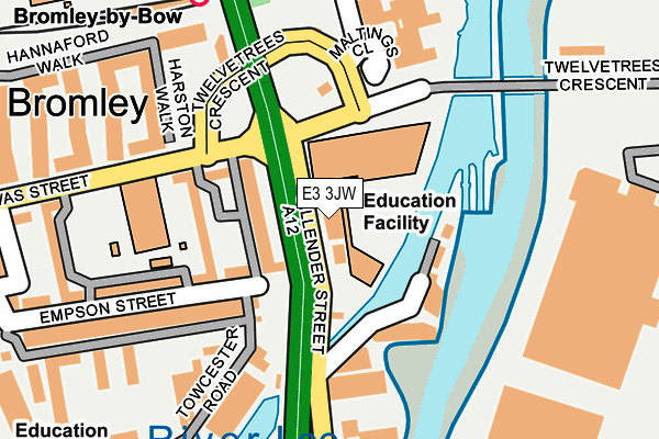 E3 3JW map - OS OpenMap – Local (Ordnance Survey)