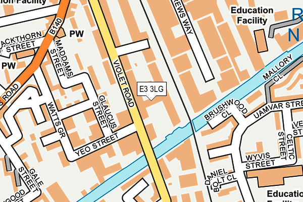 E3 3LG map - OS OpenMap – Local (Ordnance Survey)