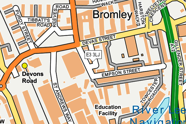 E3 3LJ map - OS OpenMap – Local (Ordnance Survey)