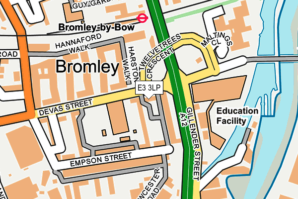 E3 3LP map - OS OpenMap – Local (Ordnance Survey)