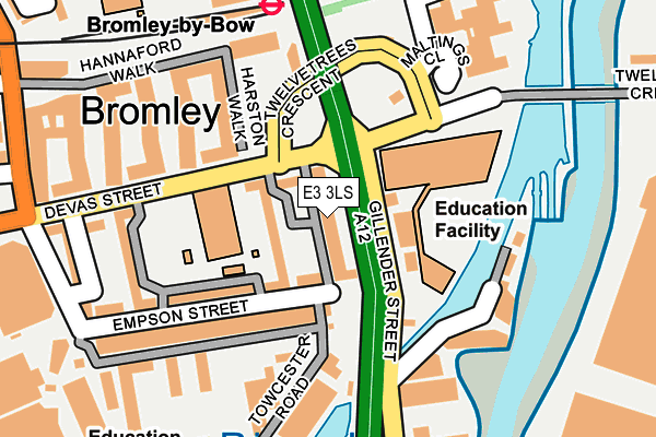 E3 3LS map - OS OpenMap – Local (Ordnance Survey)