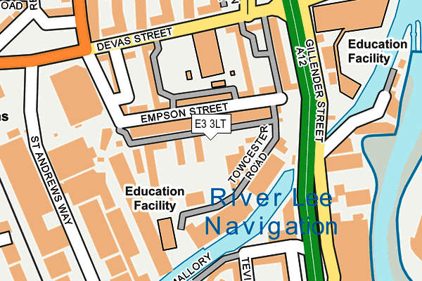 E3 3LT map - OS OpenMap – Local (Ordnance Survey)