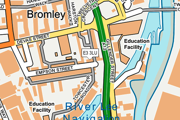 E3 3LU map - OS OpenMap – Local (Ordnance Survey)