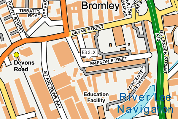 E3 3LX map - OS OpenMap – Local (Ordnance Survey)