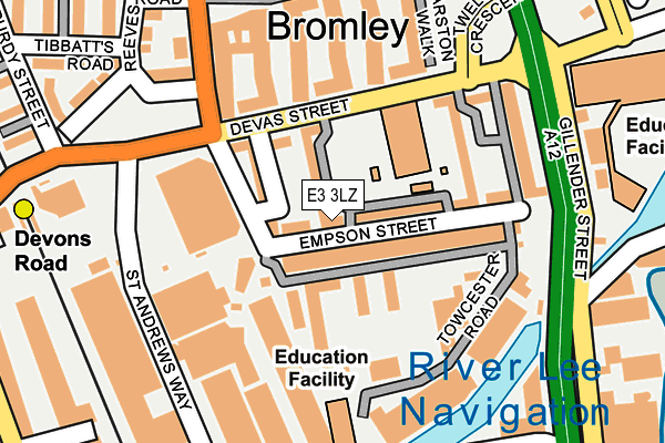 E3 3LZ map - OS OpenMap – Local (Ordnance Survey)