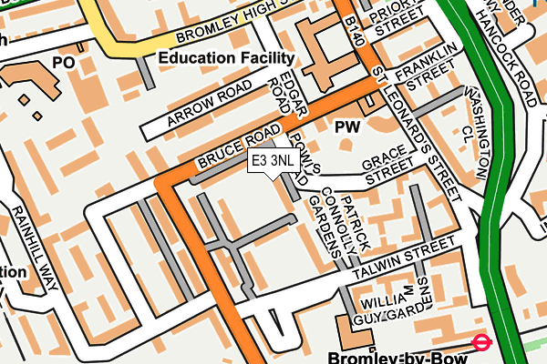 E3 3NL map - OS OpenMap – Local (Ordnance Survey)