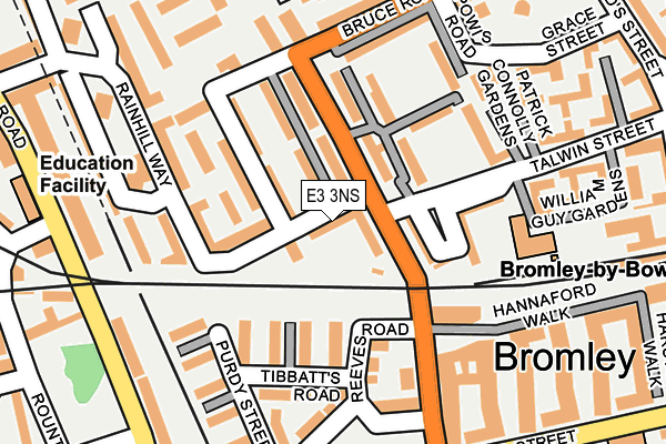 E3 3NS map - OS OpenMap – Local (Ordnance Survey)