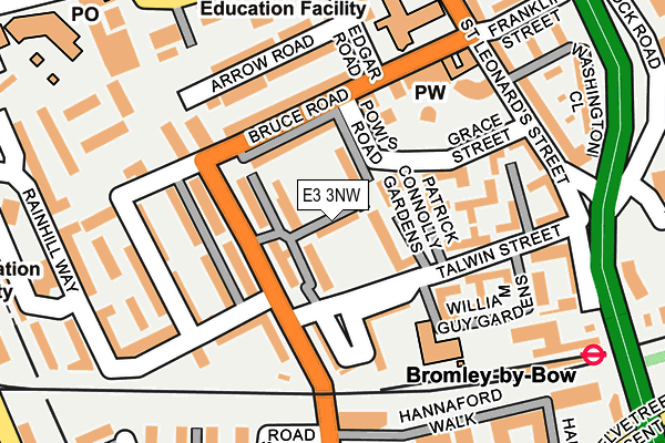 E3 3NW map - OS OpenMap – Local (Ordnance Survey)