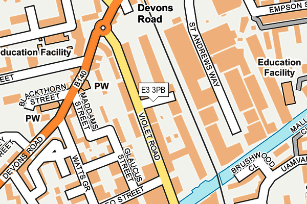 E3 3PB map - OS OpenMap – Local (Ordnance Survey)