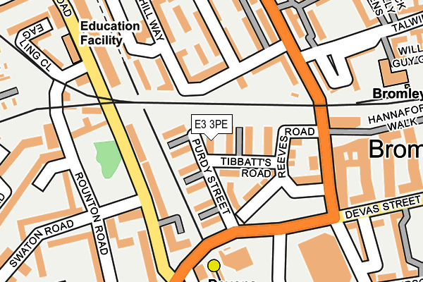 E3 3PE map - OS OpenMap – Local (Ordnance Survey)