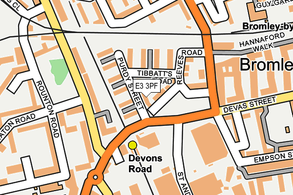 E3 3PF map - OS OpenMap – Local (Ordnance Survey)