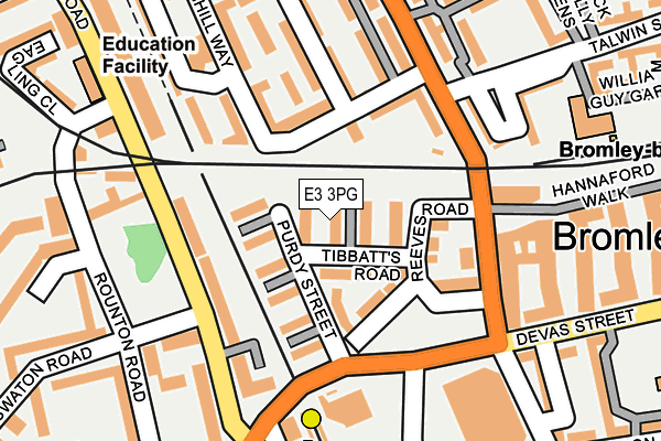 E3 3PG map - OS OpenMap – Local (Ordnance Survey)