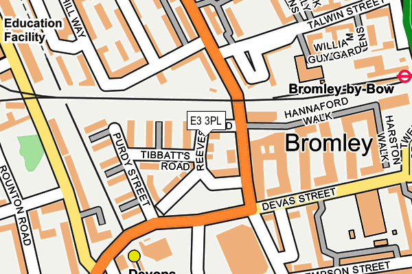 E3 3PL map - OS OpenMap – Local (Ordnance Survey)