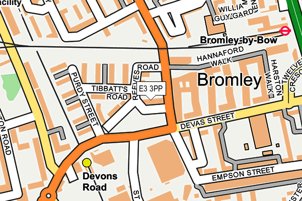 E3 3PP map - OS OpenMap – Local (Ordnance Survey)