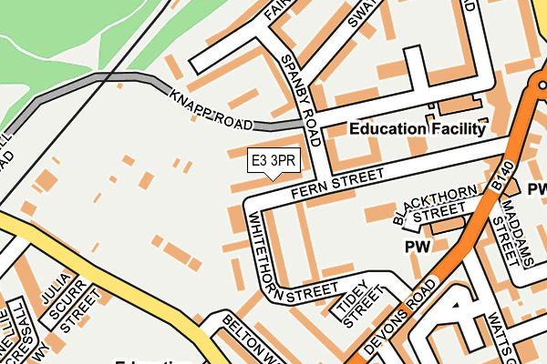 E3 3PR map - OS OpenMap – Local (Ordnance Survey)