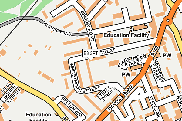 E3 3PT map - OS OpenMap – Local (Ordnance Survey)