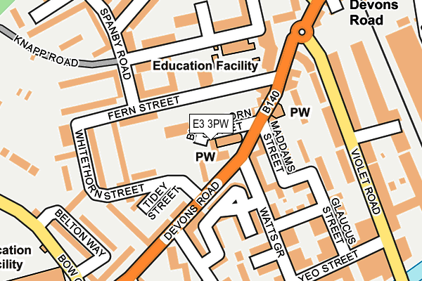E3 3PW map - OS OpenMap – Local (Ordnance Survey)