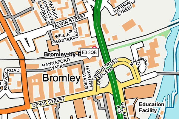 E3 3QB map - OS OpenMap – Local (Ordnance Survey)