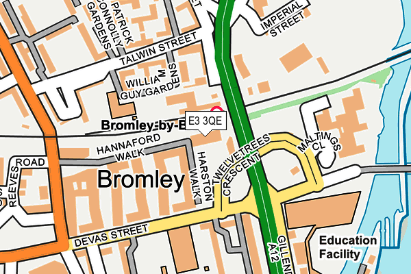 E3 3QE map - OS OpenMap – Local (Ordnance Survey)