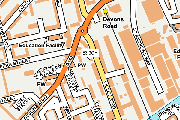 E3 3QH map - OS OpenMap – Local (Ordnance Survey)