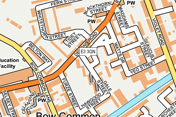 E3 3QN map - OS OpenMap – Local (Ordnance Survey)