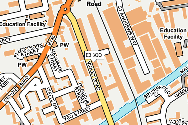 E3 3QQ map - OS OpenMap – Local (Ordnance Survey)