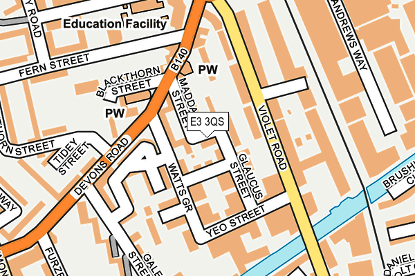 E3 3QS map - OS OpenMap – Local (Ordnance Survey)