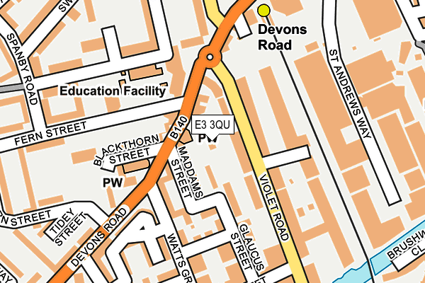 E3 3QU map - OS OpenMap – Local (Ordnance Survey)