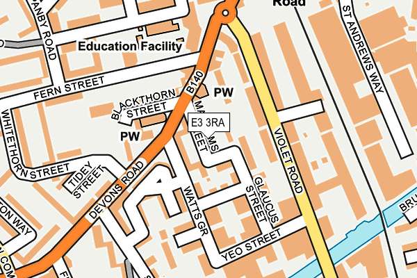 E3 3RA map - OS OpenMap – Local (Ordnance Survey)