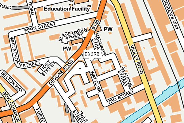 E3 3RB map - OS OpenMap – Local (Ordnance Survey)
