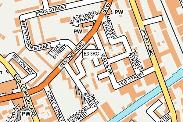 E3 3RG map - OS OpenMap – Local (Ordnance Survey)