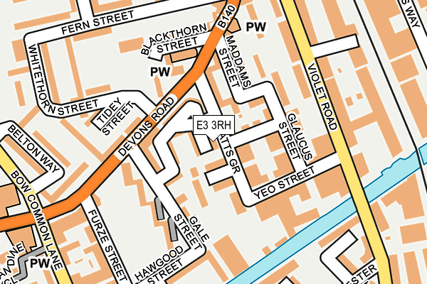 E3 3RH map - OS OpenMap – Local (Ordnance Survey)