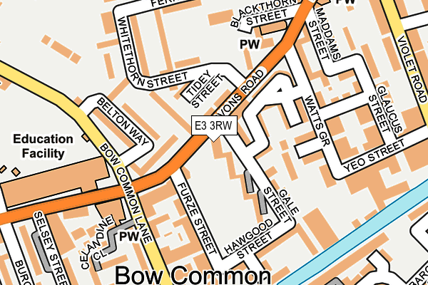 E3 3RW map - OS OpenMap – Local (Ordnance Survey)