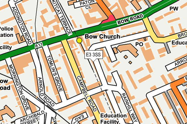 E3 3SS map - OS OpenMap – Local (Ordnance Survey)