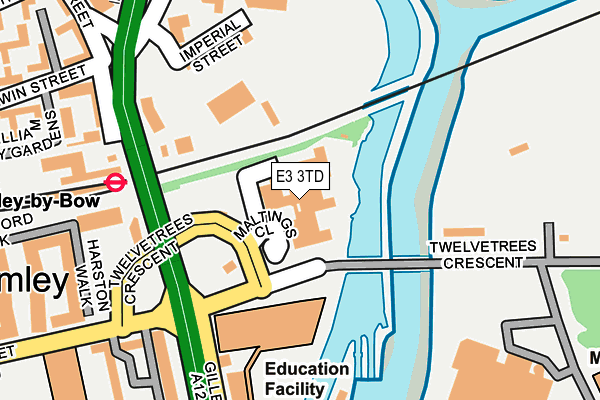 E3 3TD map - OS OpenMap – Local (Ordnance Survey)