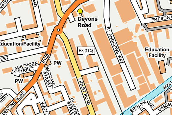E3 3TQ map - OS OpenMap – Local (Ordnance Survey)