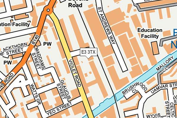 E3 3TX map - OS OpenMap – Local (Ordnance Survey)