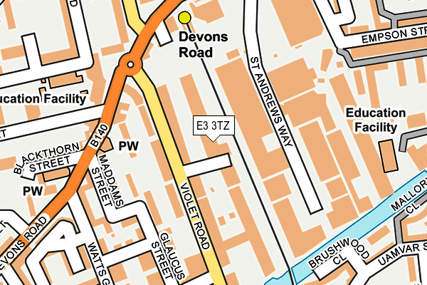 E3 3TZ map - OS OpenMap – Local (Ordnance Survey)