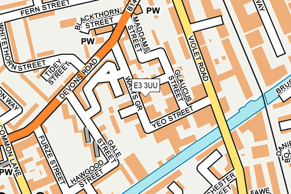 E3 3UU map - OS OpenMap – Local (Ordnance Survey)