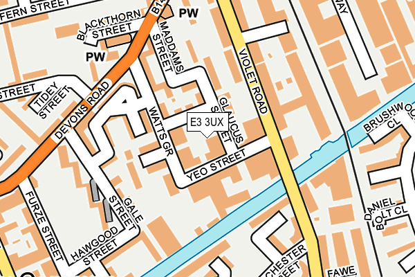 E3 3UX map - OS OpenMap – Local (Ordnance Survey)