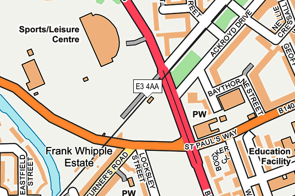 E3 4AA map - OS OpenMap – Local (Ordnance Survey)