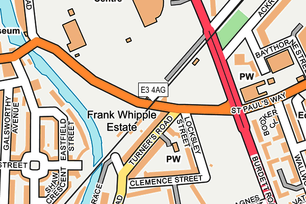 E3 4AG map - OS OpenMap – Local (Ordnance Survey)