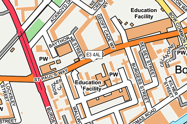 E3 4AL map - OS OpenMap – Local (Ordnance Survey)