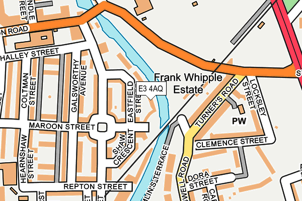 E3 4AQ map - OS OpenMap – Local (Ordnance Survey)