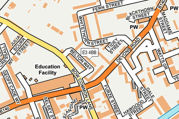 E3 4BB map - OS OpenMap – Local (Ordnance Survey)